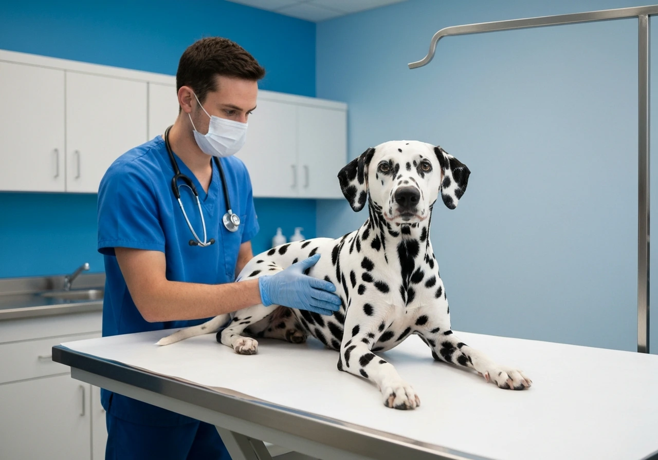 Chiot chez le vétérinaire pour ses vaccins